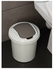 Контейнер для мусора 6л Палм круглый светло серый