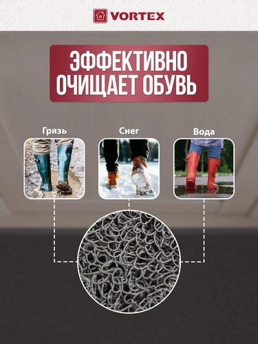 Коврик 50*70 придверный пористый серый
