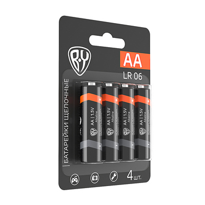 Батарейки AA (LR06) 4шт в блистере, щелочные 1.5V, высокой ёмкости
