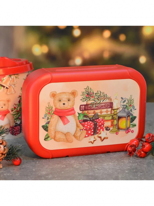 ИГРУШКИ - ланч-бокс 0,85л с декором красный
