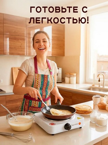 Плитка электрическая одноконфорочная 1000Вт диск d15,5см LEBEN