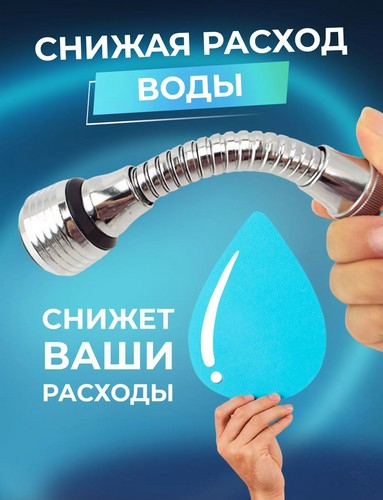 Аэратор для смесителя, на шланге, поворотный, нерж сталь, ПВХ, пластик, хром