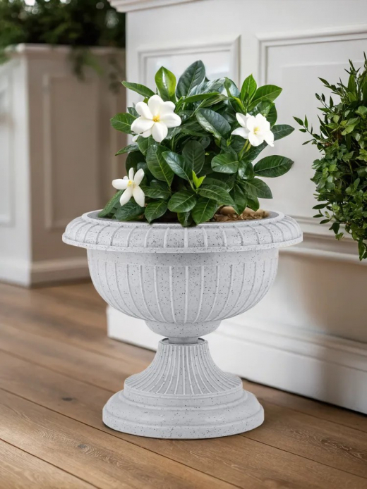 АФИНА - вазон на ножке большой D395 светлый камень