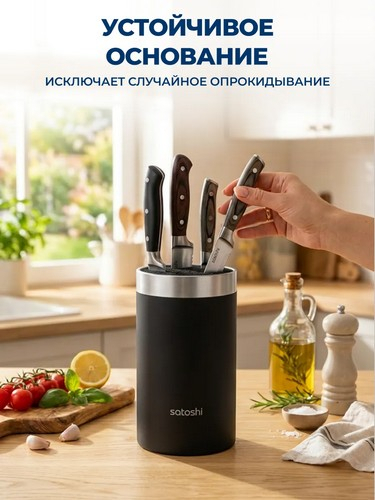 Подставка для ножей d11х18см полипропиленовые разделители Меко