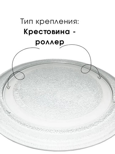 Тарелка для микроволновки стеклянная d24,5см, крепление под крестовину