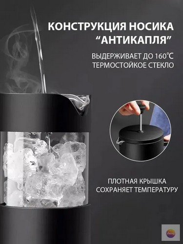 Френч-пресс 600мл, жаропрочное стекло Лансон