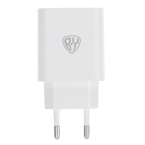 Сетевое зарядное устройство BY Double 10Вт, 2xUSB, 2А, 5В,110-240В, 50-60Гц, пластик белый