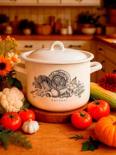 Кастрюля эмал 6л с рис