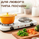 Плитка электрическая двухконфорочная 2000Вт спираль d14cм LEBEN F011